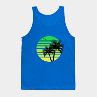 Synthwave - Vaporwave - 80s - Cyberpunk - Green & Yellow Tank Top